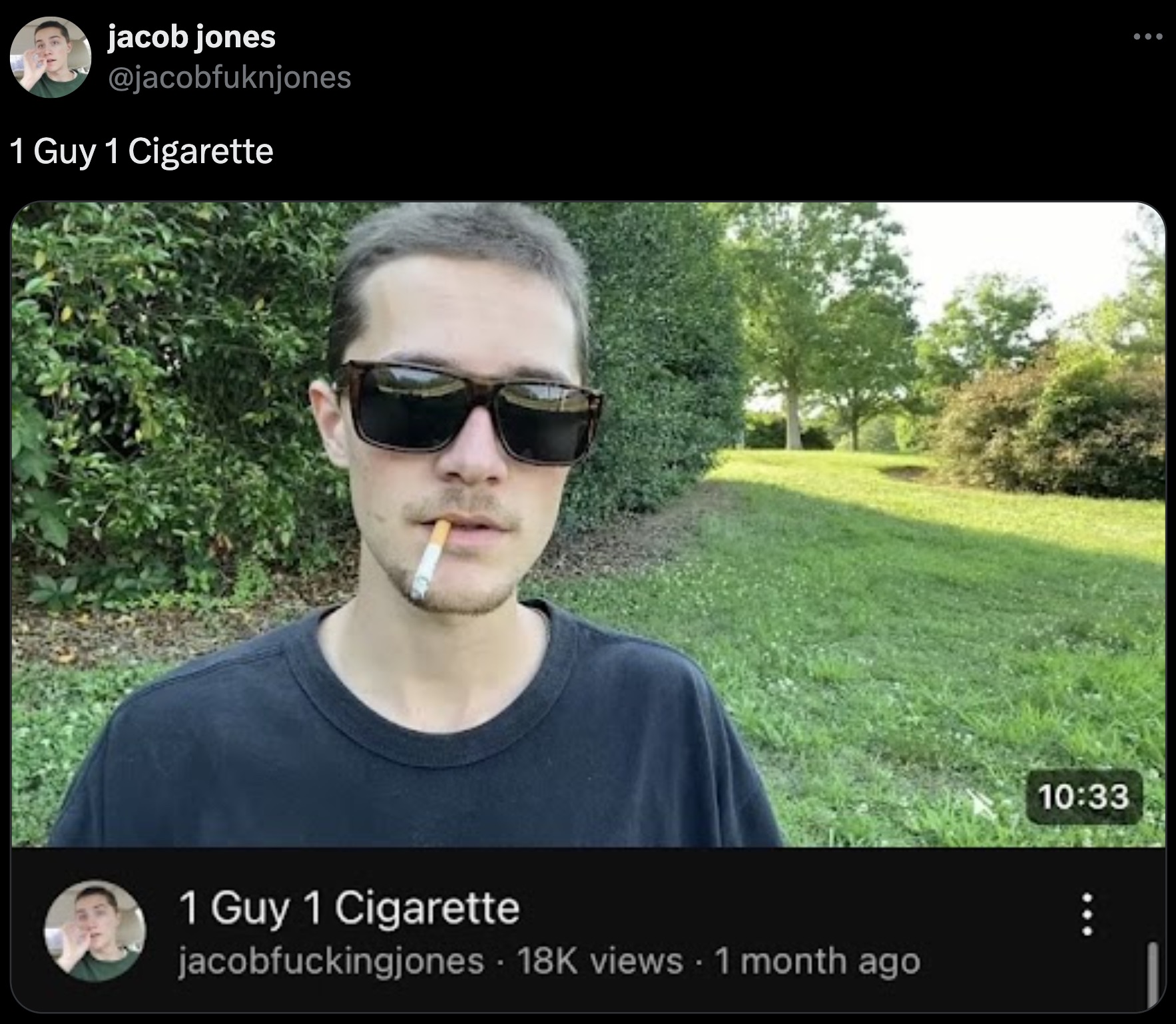 photo caption - jacob jones 1 Guy 1 Cigarette 1 Guy 1 Cigarette jacobfuckingjones 18K views 1 month ago